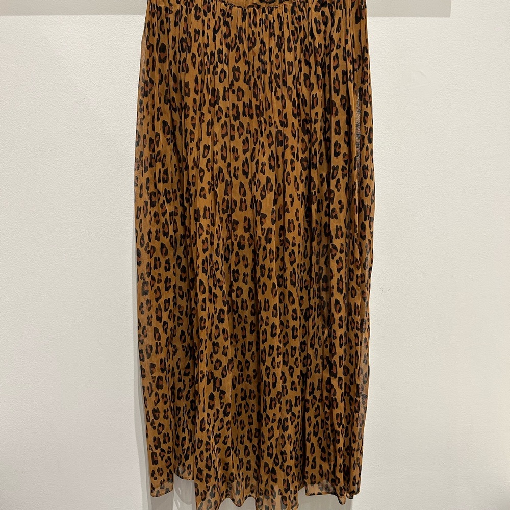 Free People Pleated Animal Print Skirt Size Small
